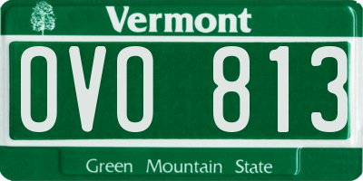 VT license plate OVO813