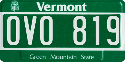 VT license plate OVO819