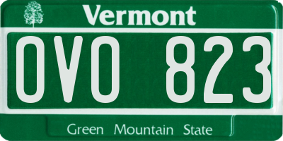 VT license plate OVO823