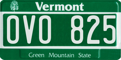 VT license plate OVO825