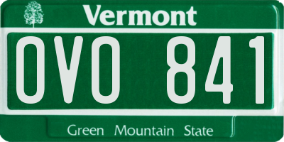 VT license plate OVO841