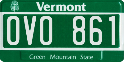 VT license plate OVO861