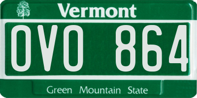 VT license plate OVO864