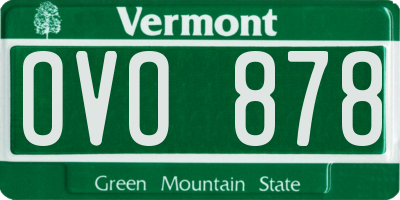 VT license plate OVO878
