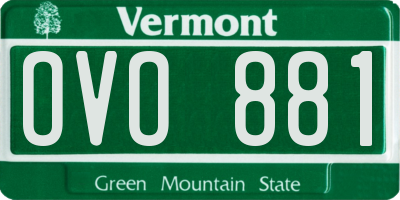 VT license plate OVO881