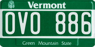 VT license plate OVO886