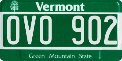 VT license plate OVO902