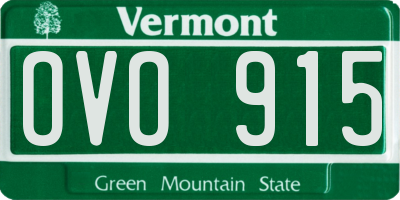 VT license plate OVO915
