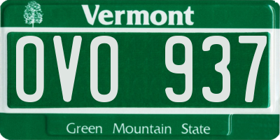 VT license plate OVO937