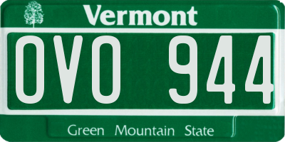 VT license plate OVO944