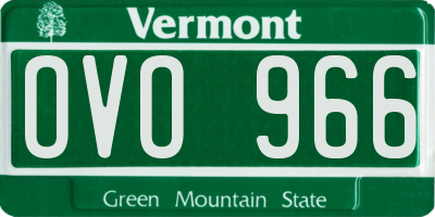 VT license plate OVO966