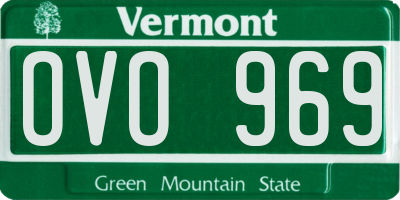 VT license plate OVO969