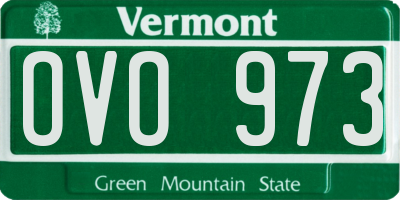 VT license plate OVO973
