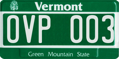 VT license plate OVP003