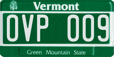 VT license plate OVP009