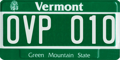 VT license plate OVP010