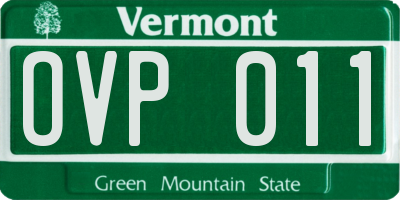 VT license plate OVP011