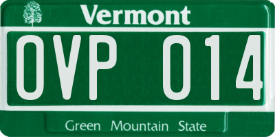 VT license plate OVP014