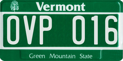 VT license plate OVP016