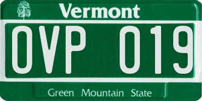 VT license plate OVP019