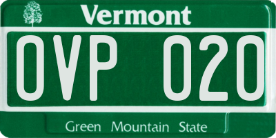 VT license plate OVP020