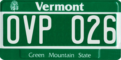 VT license plate OVP026