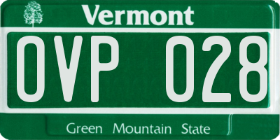 VT license plate OVP028