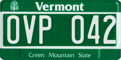 VT license plate OVP042