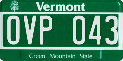 VT license plate OVP043
