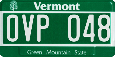 VT license plate OVP048