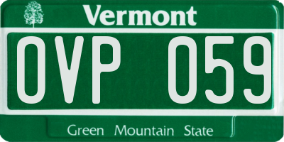 VT license plate OVP059