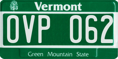 VT license plate OVP062