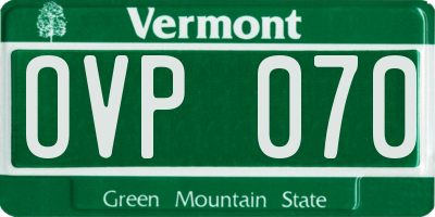 VT license plate OVP070