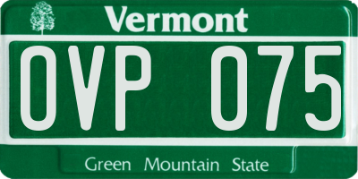 VT license plate OVP075