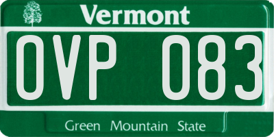 VT license plate OVP083
