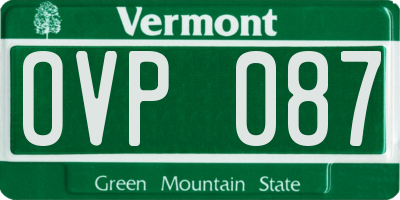 VT license plate OVP087