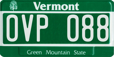 VT license plate OVP088