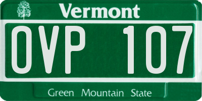 VT license plate OVP107