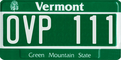 VT license plate OVP111