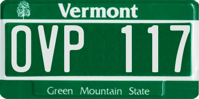 VT license plate OVP117