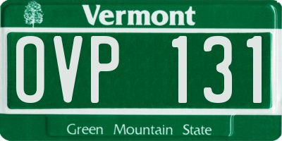 VT license plate OVP131