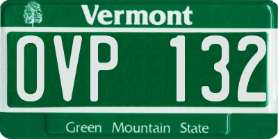 VT license plate OVP132