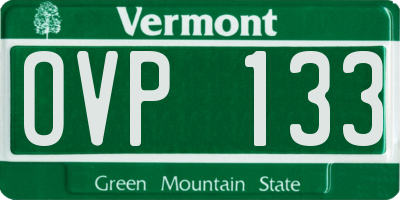 VT license plate OVP133