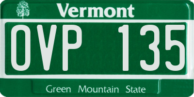 VT license plate OVP135