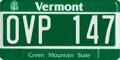 VT license plate OVP147
