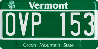 VT license plate OVP153