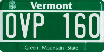 VT license plate OVP160