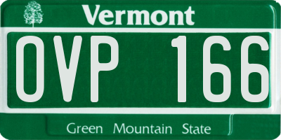 VT license plate OVP166