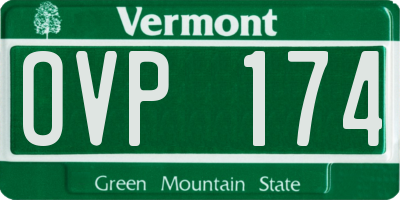 VT license plate OVP174