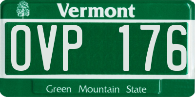 VT license plate OVP176